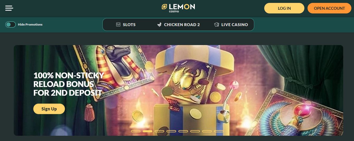 Látogasd meg Lemon Casino főoldalát és regisztrálj most