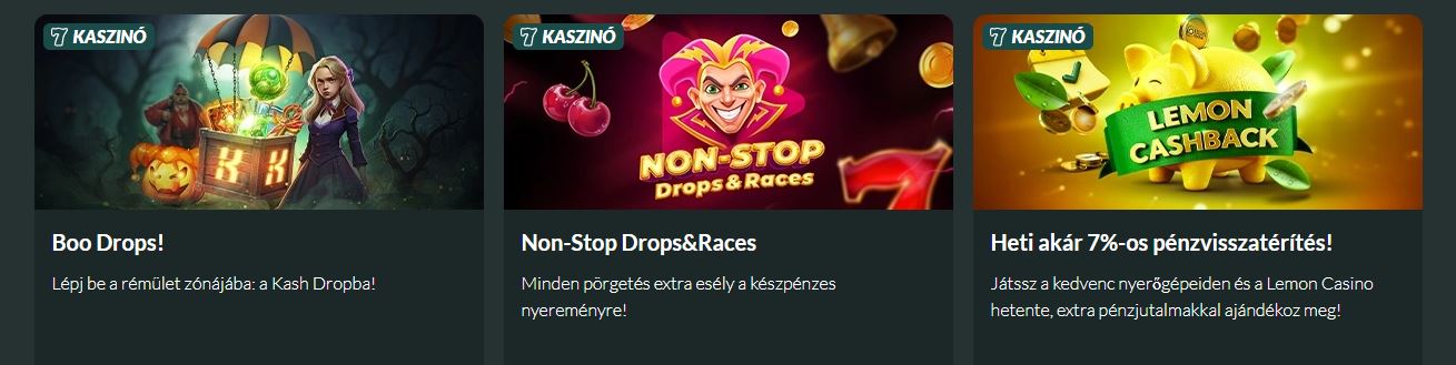 Válassz különböző promóciókat és cashback ajánlatokat a Lemon Casino
